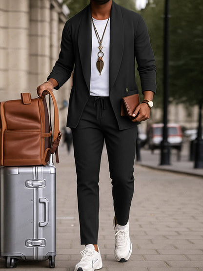 Smart Casual Open Jacket and Trouser Set