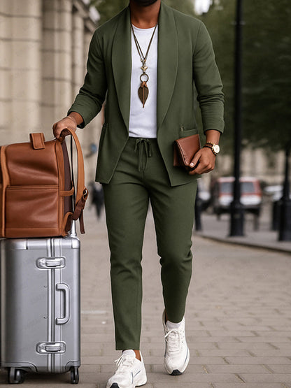 Smart Casual Open Jacket and Trouser Set
