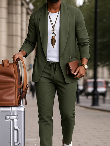 Smart Casual Open Jacket and Trouser Set