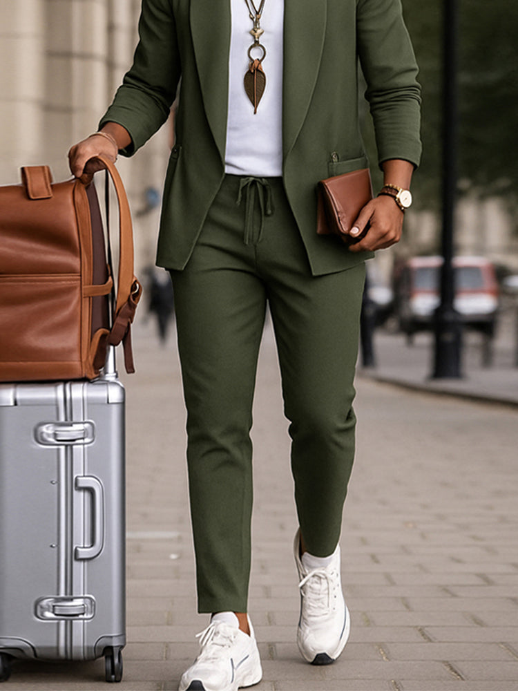 Smart Casual Open Jacket and Trouser Set