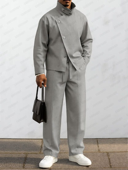 Urban Asymmetrical Jacket and Trouser Set