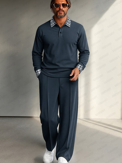 Contrast Check Shirt and Trouser Set