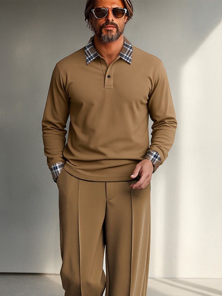 Contrast Check Shirt and Trouser Set