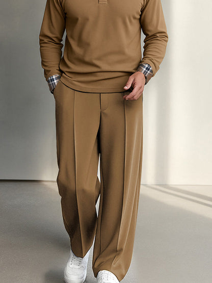 Contrast Check Shirt and Trouser Set