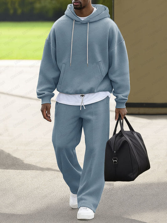 Hooded Sweatshirt and Loose Fit Jogging Trousers Set