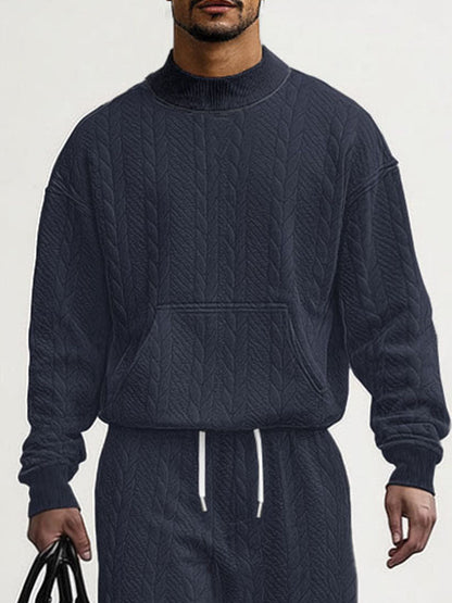 2-Piece Jacquard Loose Fit Athleisure Set