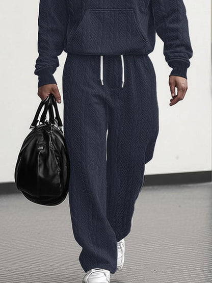 2-Piece Jacquard Loose Fit Athleisure Set