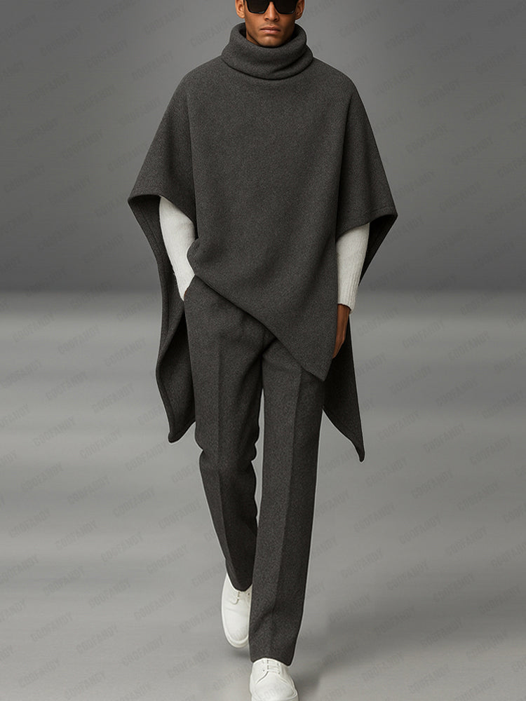 Urban High Neck Cape and Trouser Set