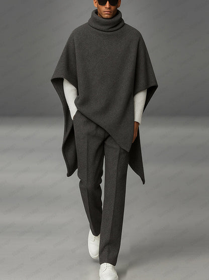Urban High Neck Cape and Trouser Set
