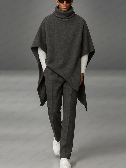 Urban High Neck Cape and Trouser Set