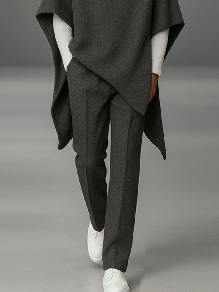 Urban High Neck Cape and Trouser Set