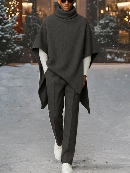 Urban High Neck Cape and Trouser Set