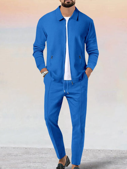 Soft Waffle Jacket Set Athleisure