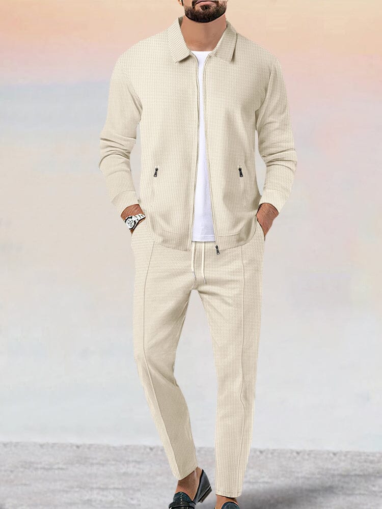 Soft Waffle Jacket Set Athleisure