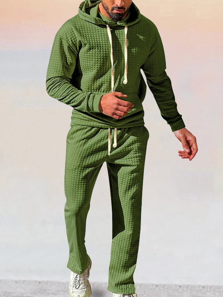 Stylish Waffle Hoodie Athleisure Set