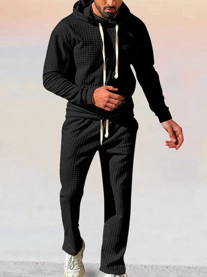 Stylish Waffle Hoodie Athleisure Set