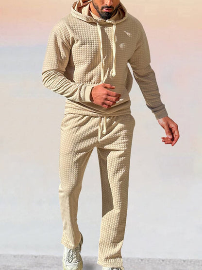 Stylish Waffle Hoodie Athleisure Set