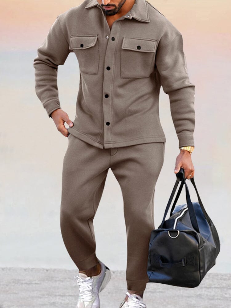 2-Piece Suede Athleisure Set