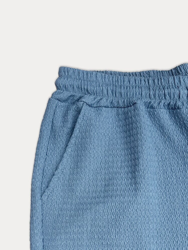 Casual Water Wave Textured Shirt Set