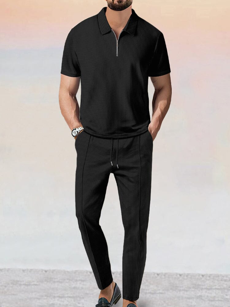 2 Piece Waffle Athleisure Set