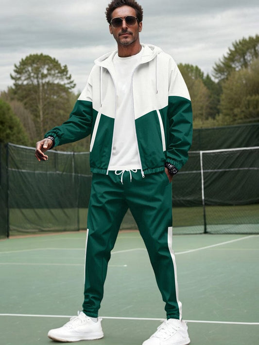 Colourblock Tracksuit Set with Relaxed Fit