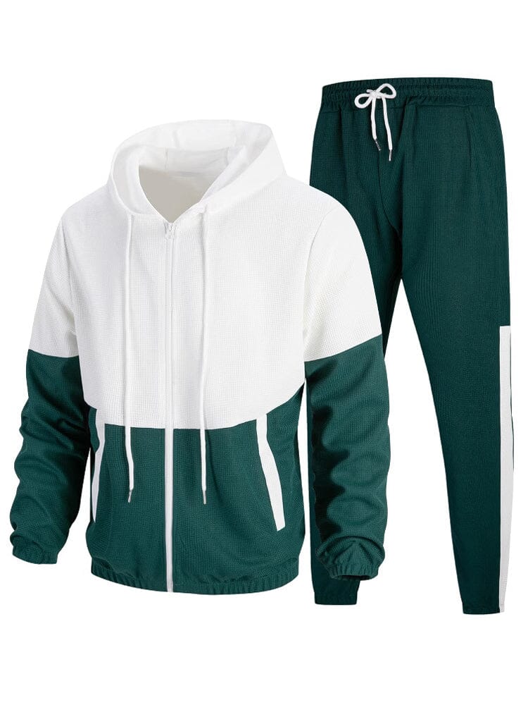 Colourblock Tracksuit Set with Relaxed Fit