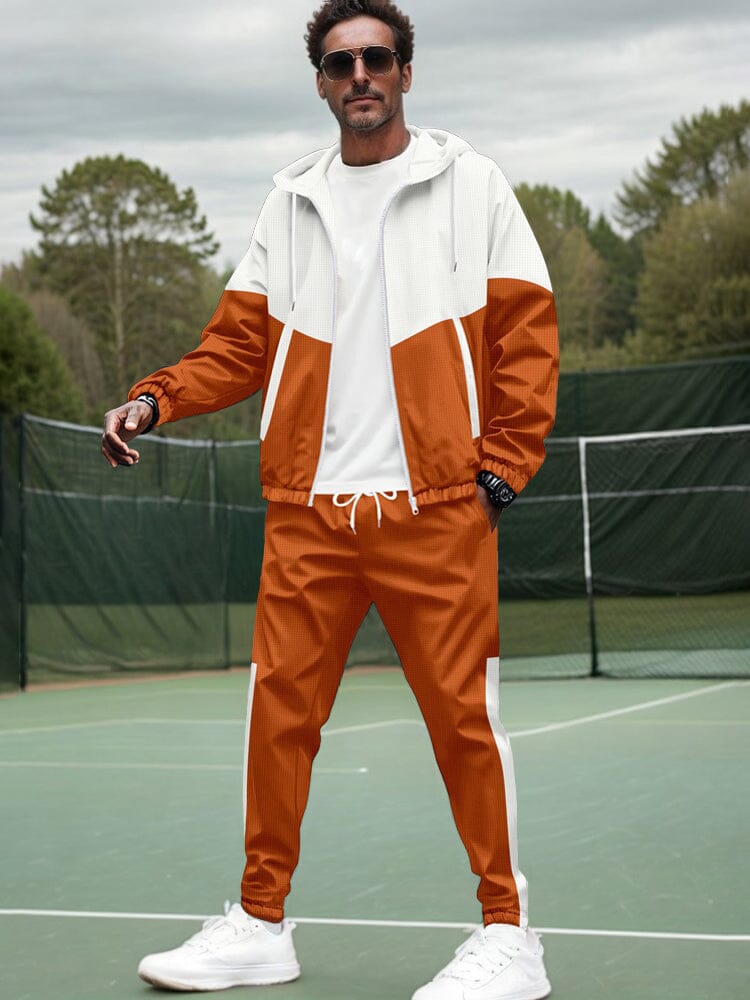 Colourblock Tracksuit Set with Relaxed Fit