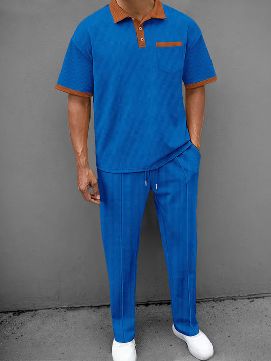 Casual Waffle Polo Set