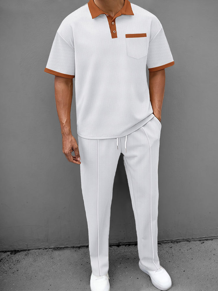 Casual Waffle Polo Set