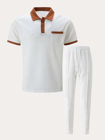 Casual Waffle Polo Set