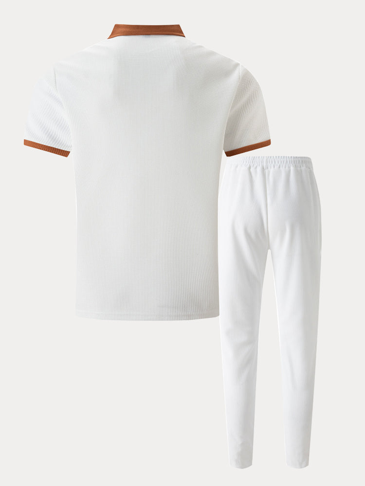 Casual Waffle Polo Set