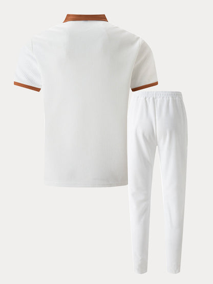 Casual Waffle Polo Set
