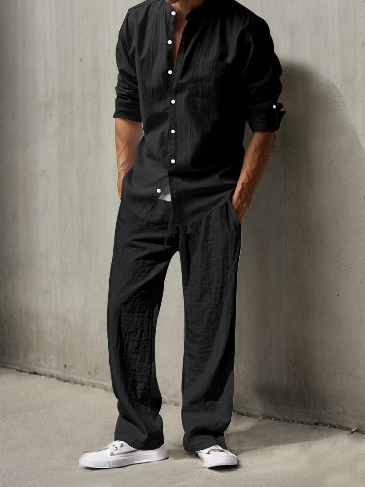 Simple and Casual Shirt Set in 100% Cotton