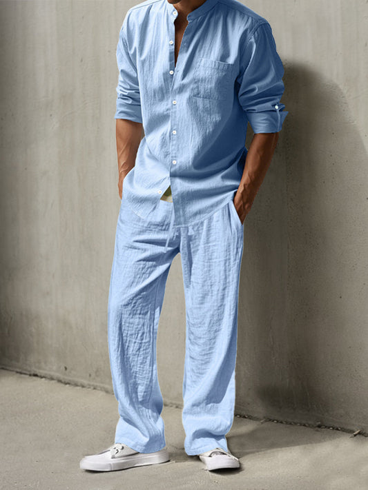 Simple and Casual Shirt Set in 100% Cotton