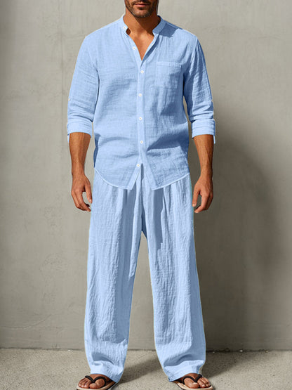 Simple and Casual Shirt Set in 100% Cotton