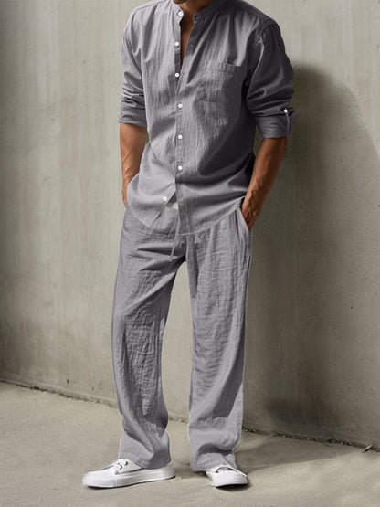Simple and Casual Shirt Set in 100% Cotton