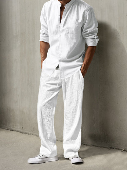 Simple and Casual Shirt Set in 100% Cotton