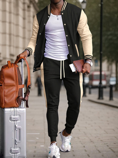 Versatile Sports Jacket Set with Trousers