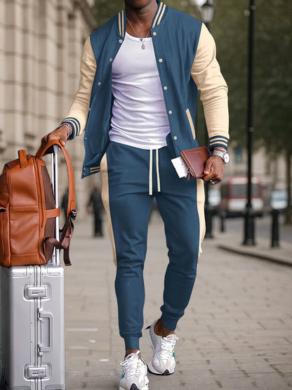 Versatile Sports Jacket Set with Trousers