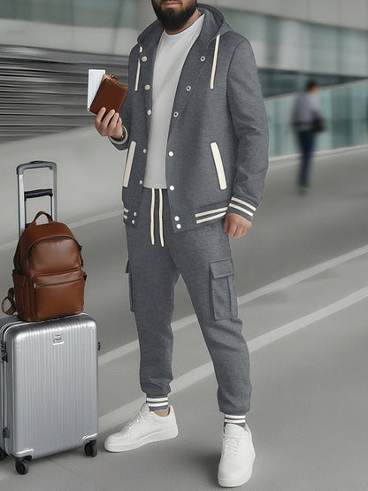 Sporty Hoodie Jacket and Trousers Set