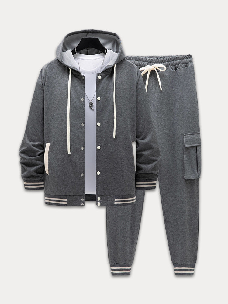 Sporty Hoodie Jacket and Trousers Set