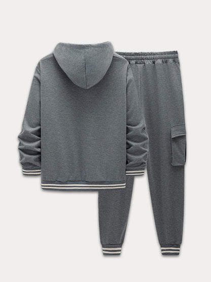 Sporty Hoodie Jacket and Trousers Set