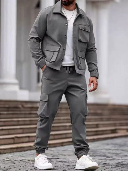 Functional Multi-Pocket Cargo Trouser and Jacket Set