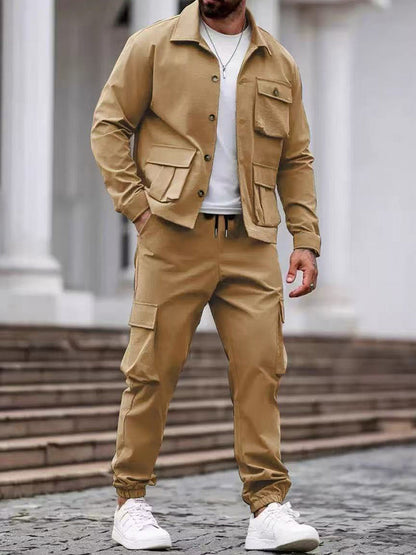 Functional Multi-Pocket Cargo Trouser and Jacket Set