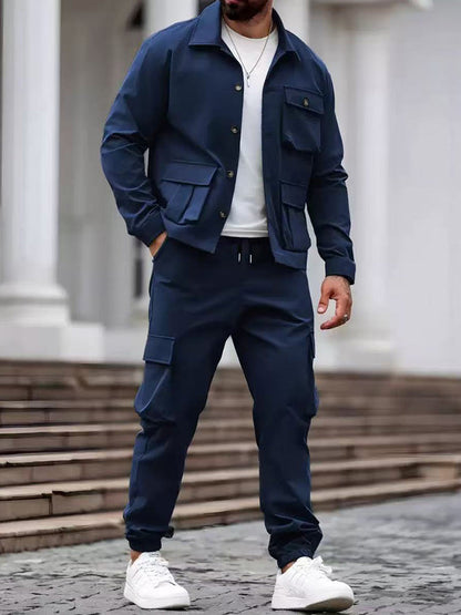 Functional Multi-Pocket Cargo Trouser and Jacket Set