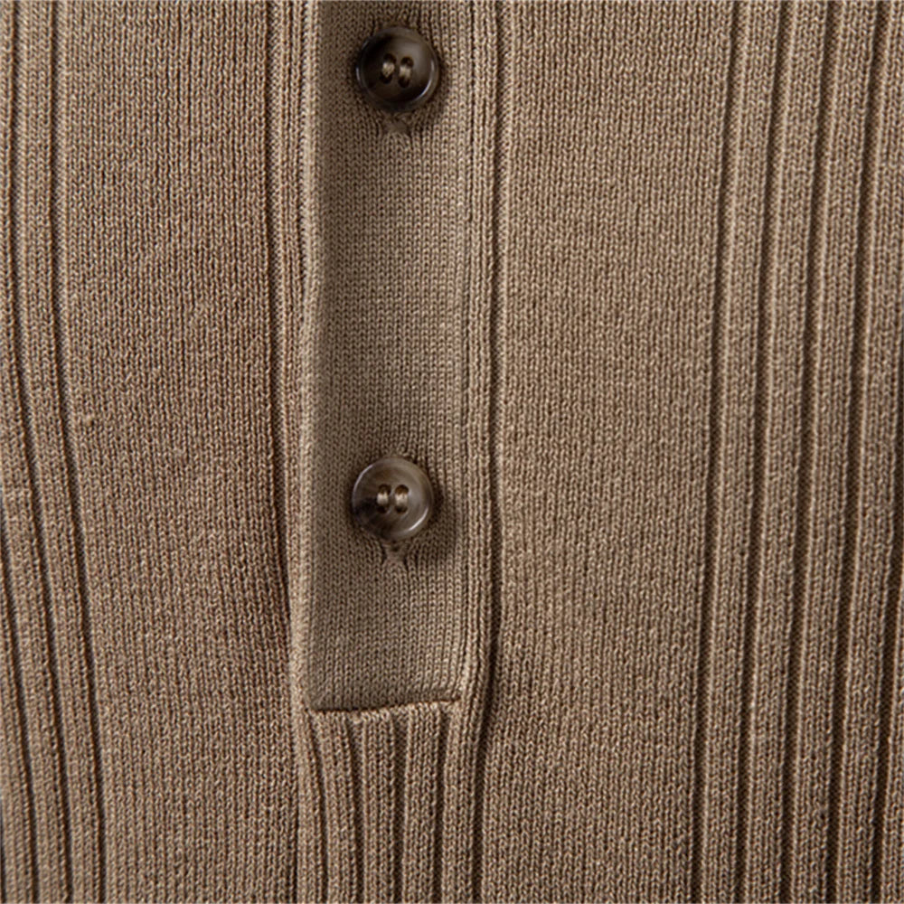 Zalecta | Ribbed Henley Polo