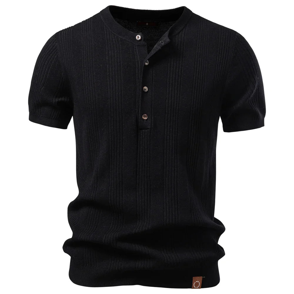 Zalecta | Ribbed Henley Polo