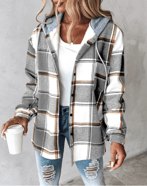 Lorenza | Checked Hooded Jacket