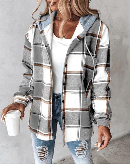 Lorenza | Checked Hooded Jacket