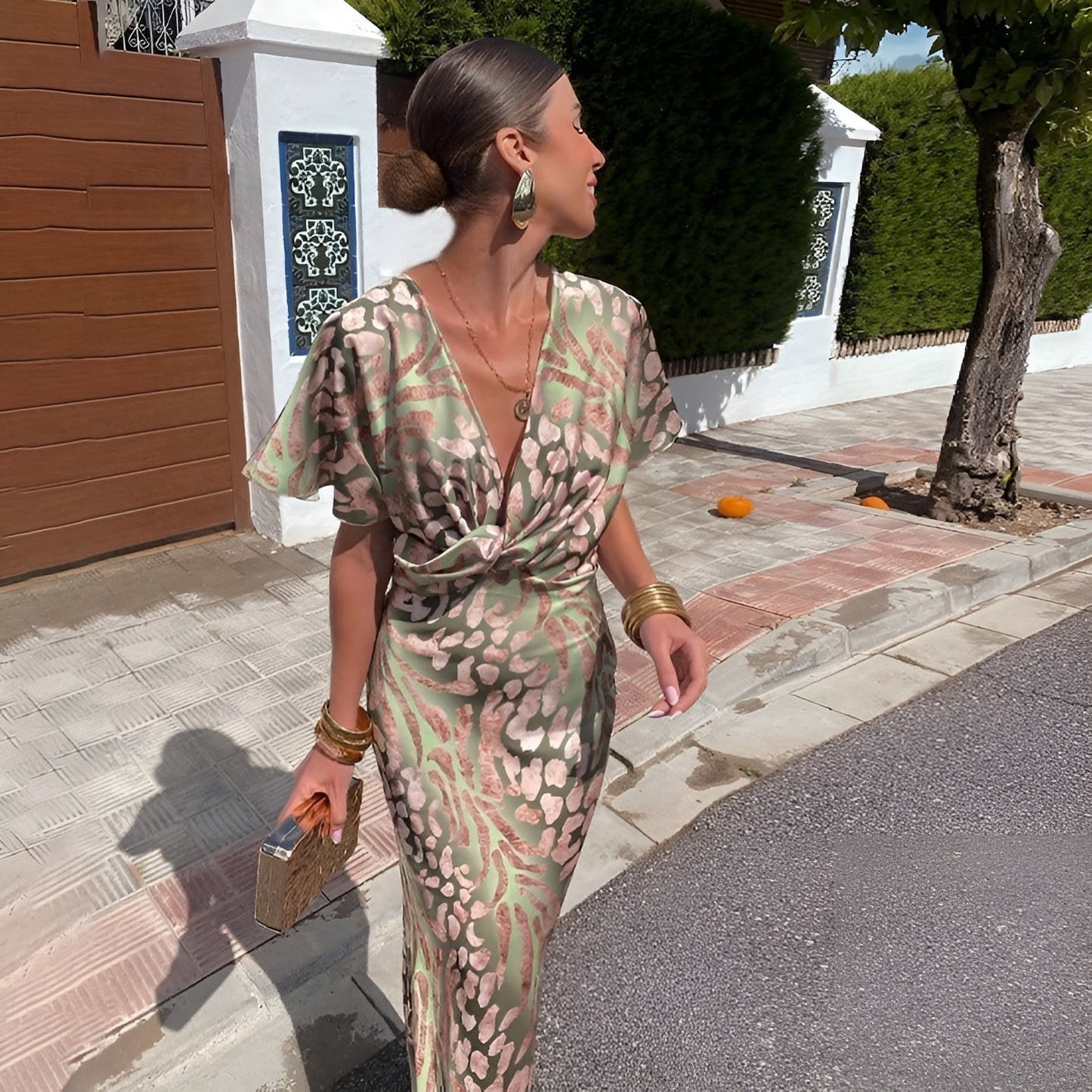 Matilda™ | Long Dress with Twisted Collar